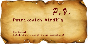 Petrikovich Virág névjegykártya