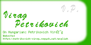 virag petrikovich business card